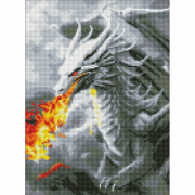 Картина алмазна мозаїка без підрамника «Вогнедишний дракон» розмір 30-40 см Ідейка AMC7832