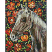 Картина алмазна мозаїка «Вірний кінь» розмір 40-50 см без підрамника Ідейка AMС7673