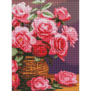 Картина алмазна мозаїка «Барвисті троянди» розмір 30-40 см без підрамника Ідейка AMС7857