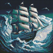 Картина алмазна мозаїка «Шторм на морі» розмір 40-40 см Ідейка AMO7720