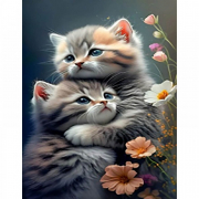 Картина алмазна мозаїка «Милі кошенята» розмір 40-50 см без підрамника Strateg JSFH85876