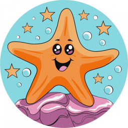 Картина за номерами «Весела морська зірка» діаметр 19 см Ідейка KHO-R1052