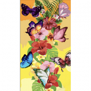 Картина по номерам «Барвисті квіти та метелики» розмір 50-25 см Strateg WW235