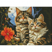 Картина алмазна мозаїка «Чарівні котики» розмір 30-40 см без підрамника Ідейка AMC7852