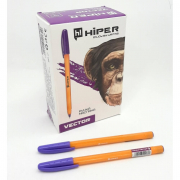 Ручка масляна Hiper Vector 0,7 мм фіолетова 50 шт Hiper HO-600фиолет