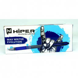 Ручка масляна Hiper Max Writer Evolution 0.7 мм 2500 м синя 10 шт Hiper HO-335-ESсин