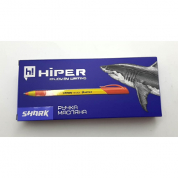 Ручка масляна Hiper Shark 0,7 мм червона 10 шт Hiper HO-200красн