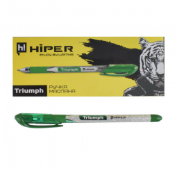 Ручка масляна Hiper Triumph 0,7 мм зелена 10 шт Hiper HO-195зел