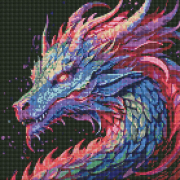 Картина алмазна мозаїка «Барвистий дракон» розмір 40-40 см Ідейка AMO7886