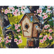 Картина алмазна мозаїка «Новосілля для пташок» розмір 40-50 см Ідейка AMO7630
