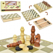 Шахи деревяні 3 в 1 (шахи, шашки, нарди) TQ09171