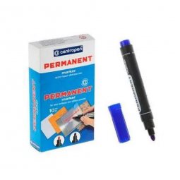 Маркер Permanent  10 шт круглий синій перо 2,5мм Centropen 8566синий