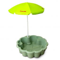 Пісочниця - басейн Квітка з парасолькою діаметр 80 см бірюзова Фламінго Doloni 01235-03eco