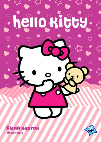 Белый двусторонний картон Hello Kitty - фото 1