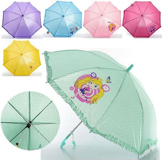 Детский однотонный зонтик для девочки - фото 1