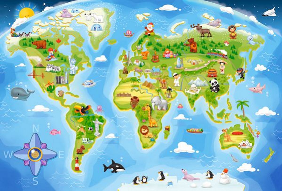 Пазлы Castorland Maxi «Карта мира» (40 эл.) В-040117