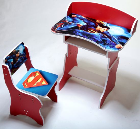 Парта красная «Superman» со стулом - фото 1