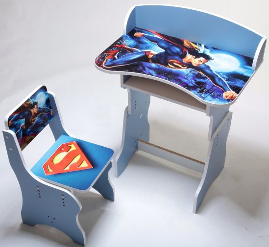 Парта синяя «Superman» со стулом - фото 3