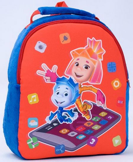 Мягкий рюкзак синий с красным Фиксики Симка и Нолик - фото 1