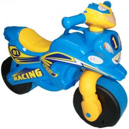 Мотоцикл-каталка МотоБайк Спорт желтый с голубым