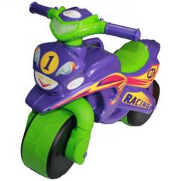 Мотоцикл-каталка МотоБайк Спорт зеленый с фиолетовым