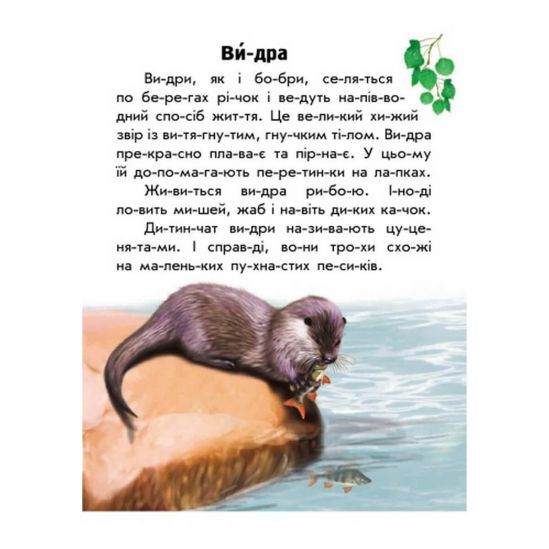 Украинская книга Читаем по слогам Животный мир рек и морей - фото 6