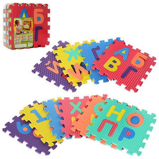Детский коврик мозаика «Буквы-цифры» - фото 1