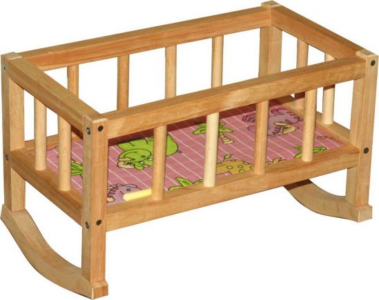 Кроватка кукольная деревянная - фото 1