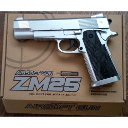 Пистолет металлический с пульками ZM25