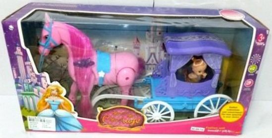 Детская карета с лошадью и куклой - фото 2