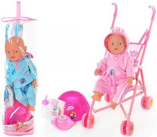 Пупс Baby Doll с коляской и горшком - фото 1
