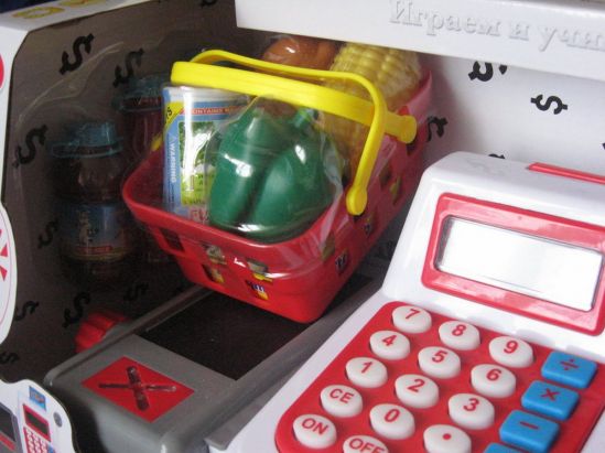 Кассовый аппарат со сканером и микрофоном с продуктами - фото 3