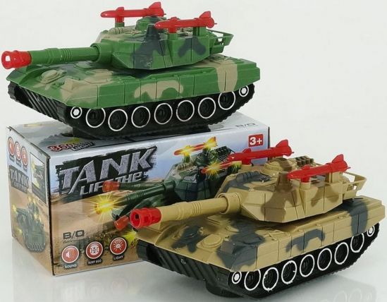 Игрушечный детский танк со светом и звуком - фото 1