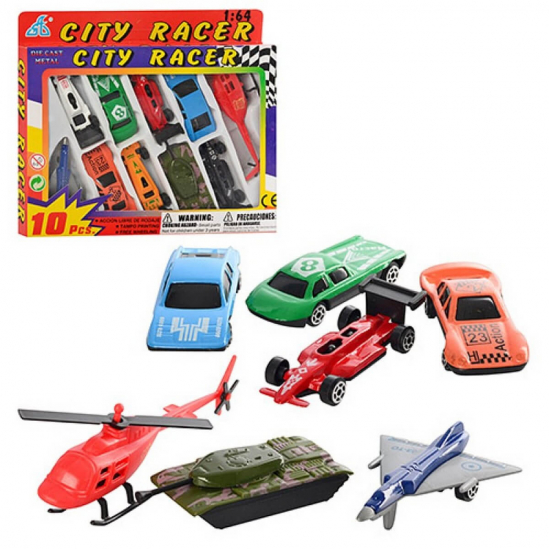 Набор машинок City Racer масштаб 1:64 10 шт 92753-10PS - фото 2