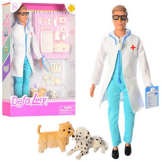 Кукла Кен ветеринар с собаками и инструментами - фото 1