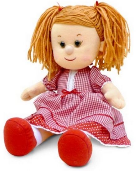 Мягкая музыкальная кукла «Катюша в красном платье» 24 см - фото 1