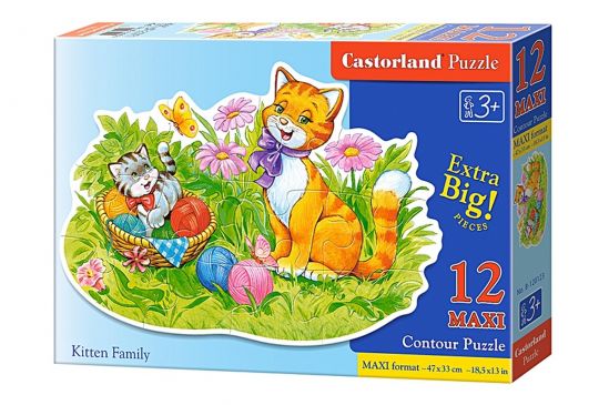 Пазлы Castorland Maxi «Кошачья семья» (12 эл.) - фото 1