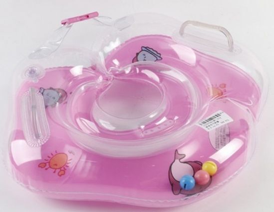 Круг для купания младенца розовый - фото 1