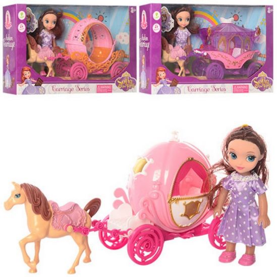 Карета с лошадью и куклой 3 вида «Sophia» - фото 2