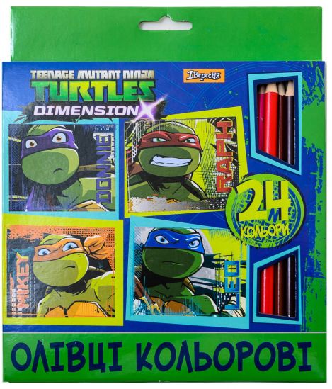 Набор карандашей «Ninja Turtles» 24 цвета - фото 1