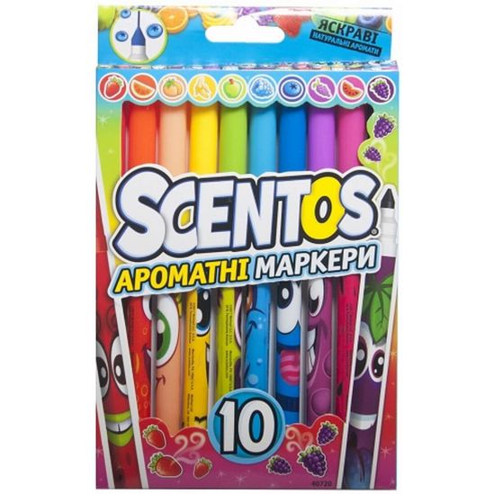 Набор ароматных маркеров для рисования Scentos «Тонкая линия» 10 цветов - фото 1