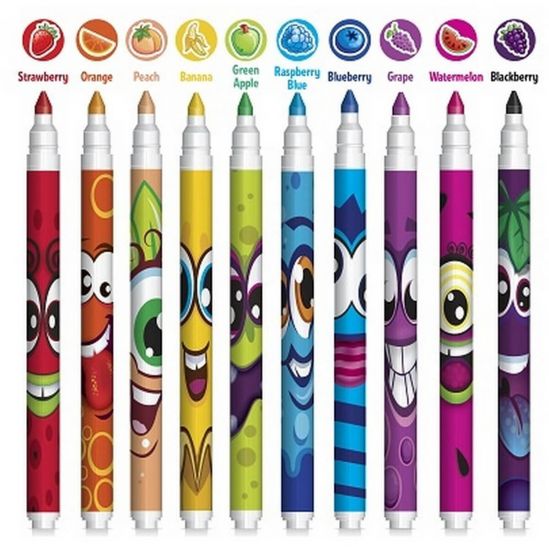 Набор ароматных маркеров для рисования Scentos «Тонкая линия» 10 цветов - фото 3