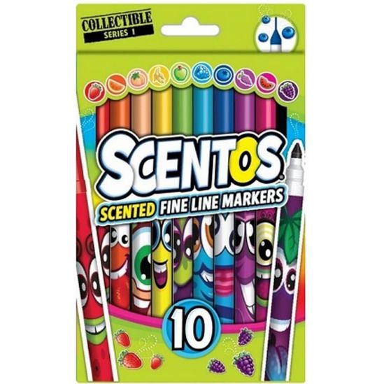 Набор ароматных маркеров для рисования Scentos «Тонкая линия» 10 цветов - фото 2