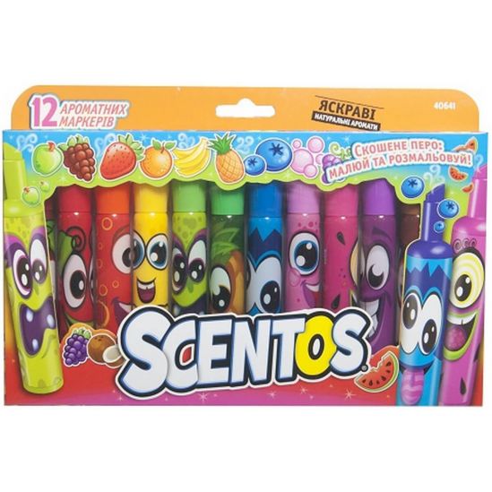 Набор ароматных маркеров для рисования Scentos «Штрих» 12 цветов - фото 1