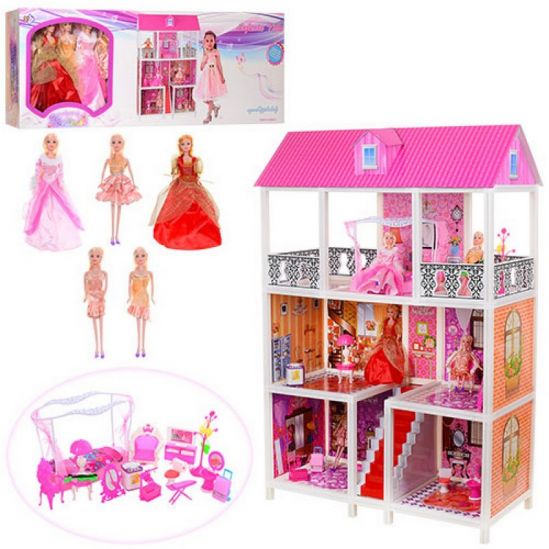 Кукольный домик с куклами и мебелью - фото 1