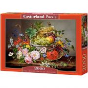 Пазлы Castorland 2000 «Натюрморт с цветами и корзиной с фруктами»