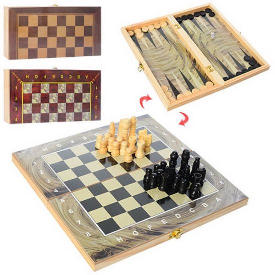 Настольная игра 3в1 «Шахматы-Шашки-Нарды» 3 цвета - фото 1
