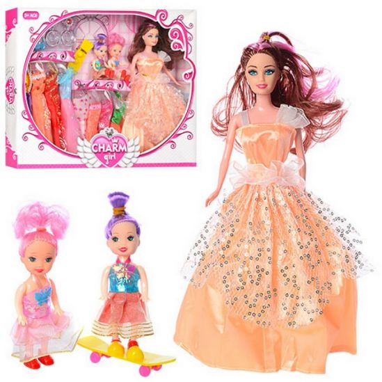 Кукла с дочками с платьями и аксессуарами - фото 1