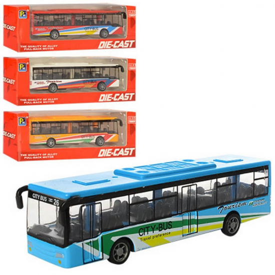 Автобус 4 цвета металлический - фото 1
