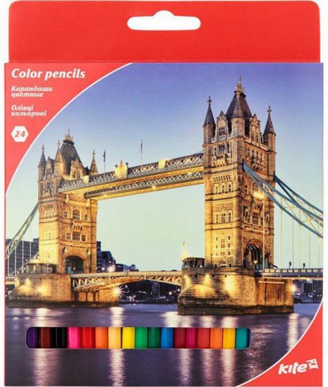 Карандаши цветные Kite «Города» 24 шт - фото 1